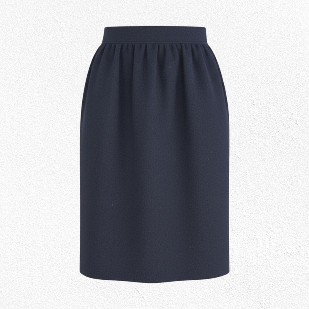 Y2K Ter Et Bantine Black Wool High Waisted Minimal Midi Straight Skirt Size 6